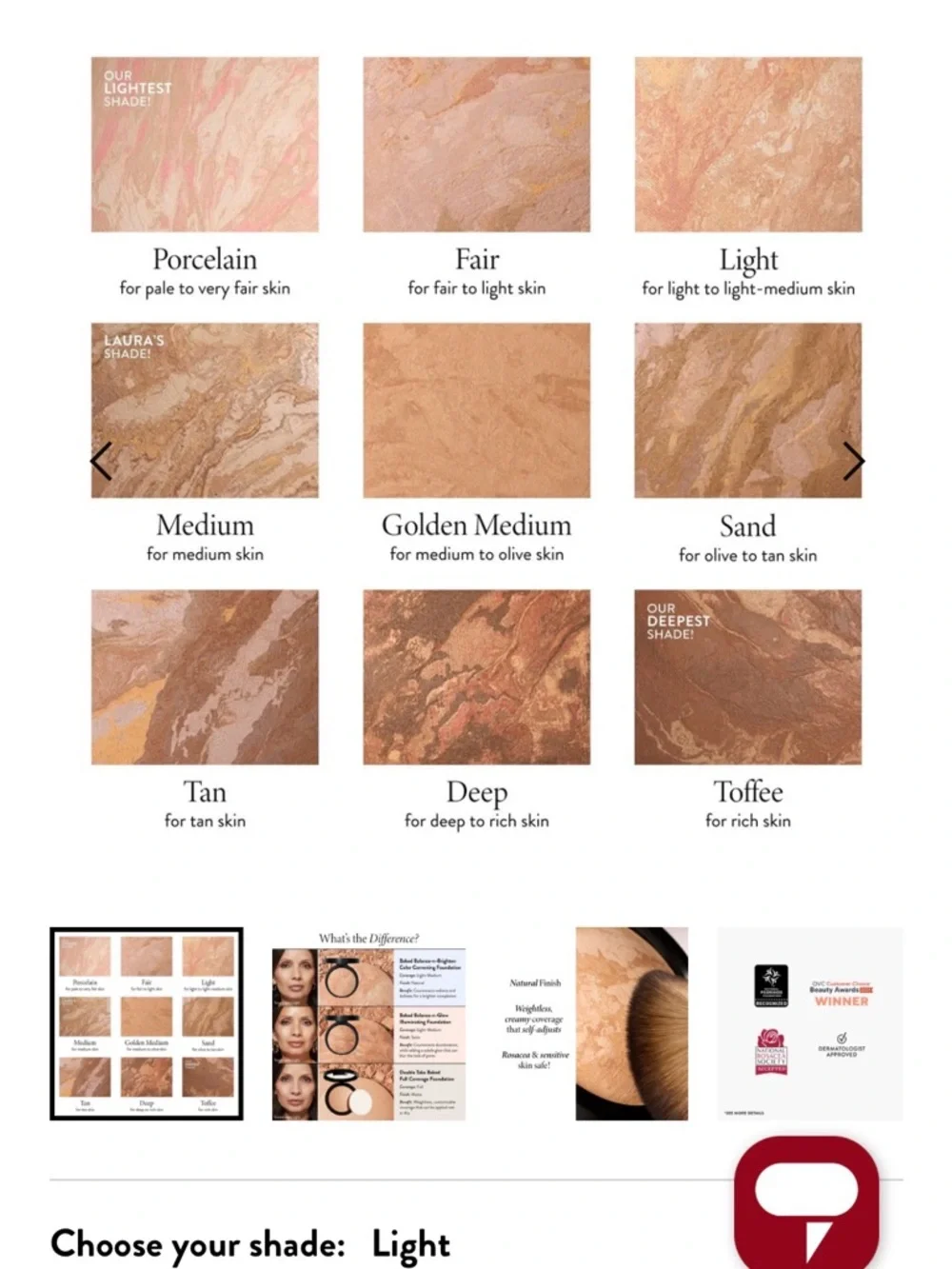 Laura Geller Baked Balanced n Brighten Color Correcting foundation- Light